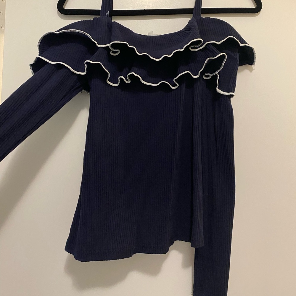 Revolve “About US “Blue & White over the shoulder